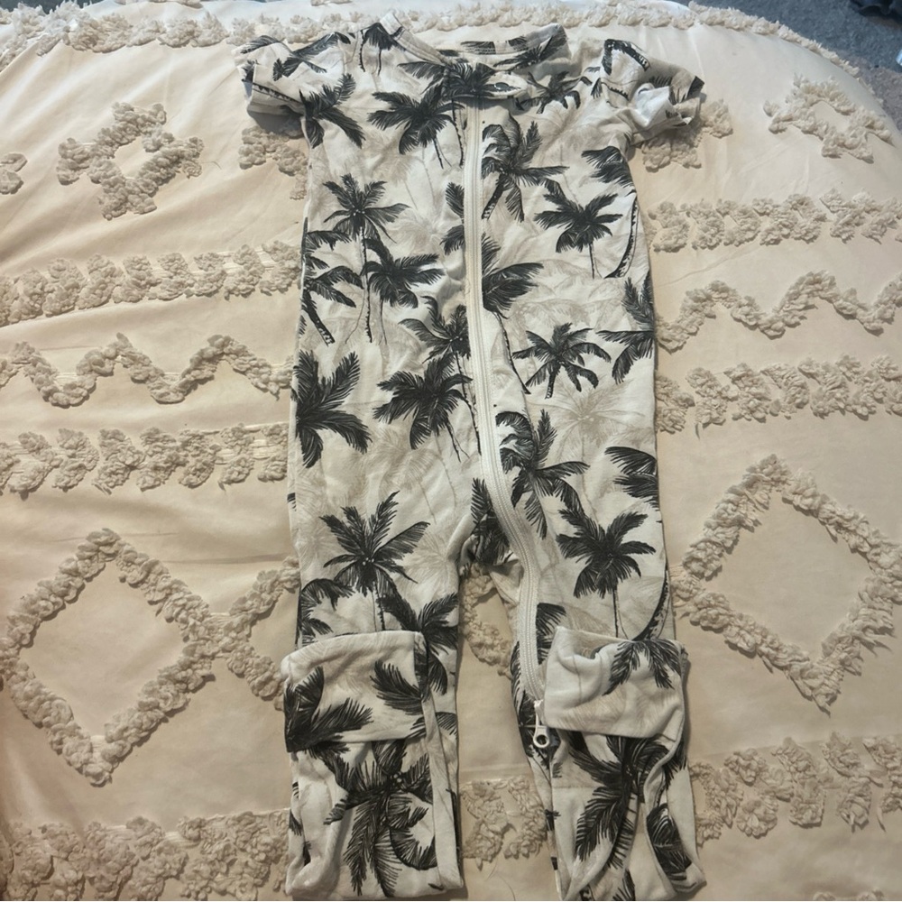 Little Bipsy Black and White Palm Print Jumpsuit